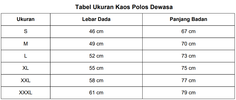 Sebelum Membeli, Cek Dulu Ukuran Untuk Kaos Polos Dewasa